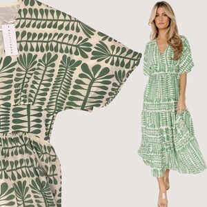 Baltic Born Austin Kimono Dress Green M NWT